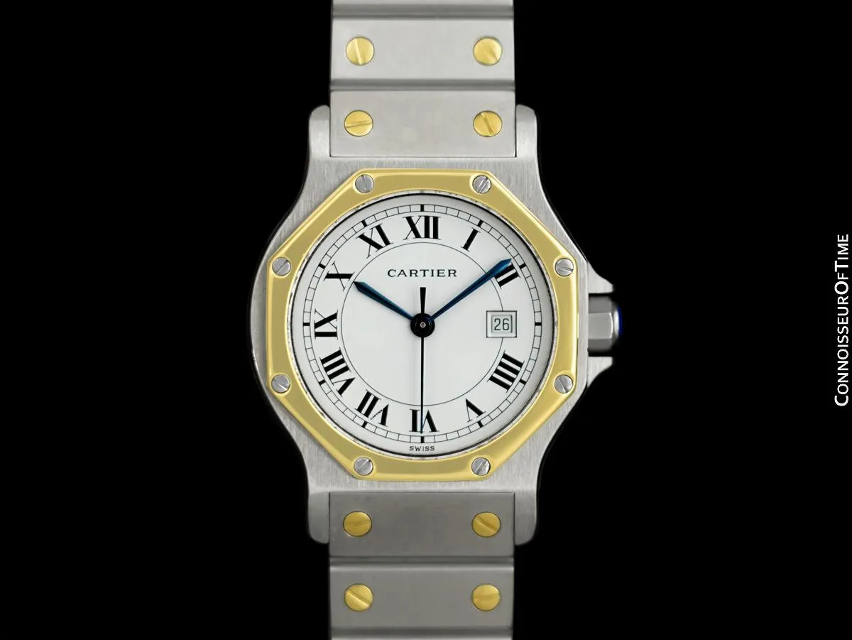 Cartier Santos Octagon Mens Unisex Watch, Automatic - Stainless Steel & 18K Gold