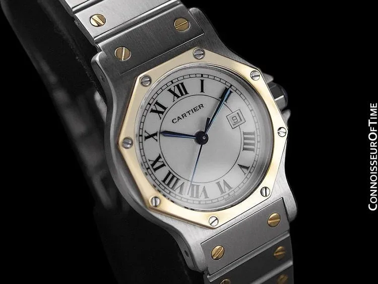 Cartier Santos Octagon Mens Unisex Watch, Automatic - Stainless Steel & 18K Gold