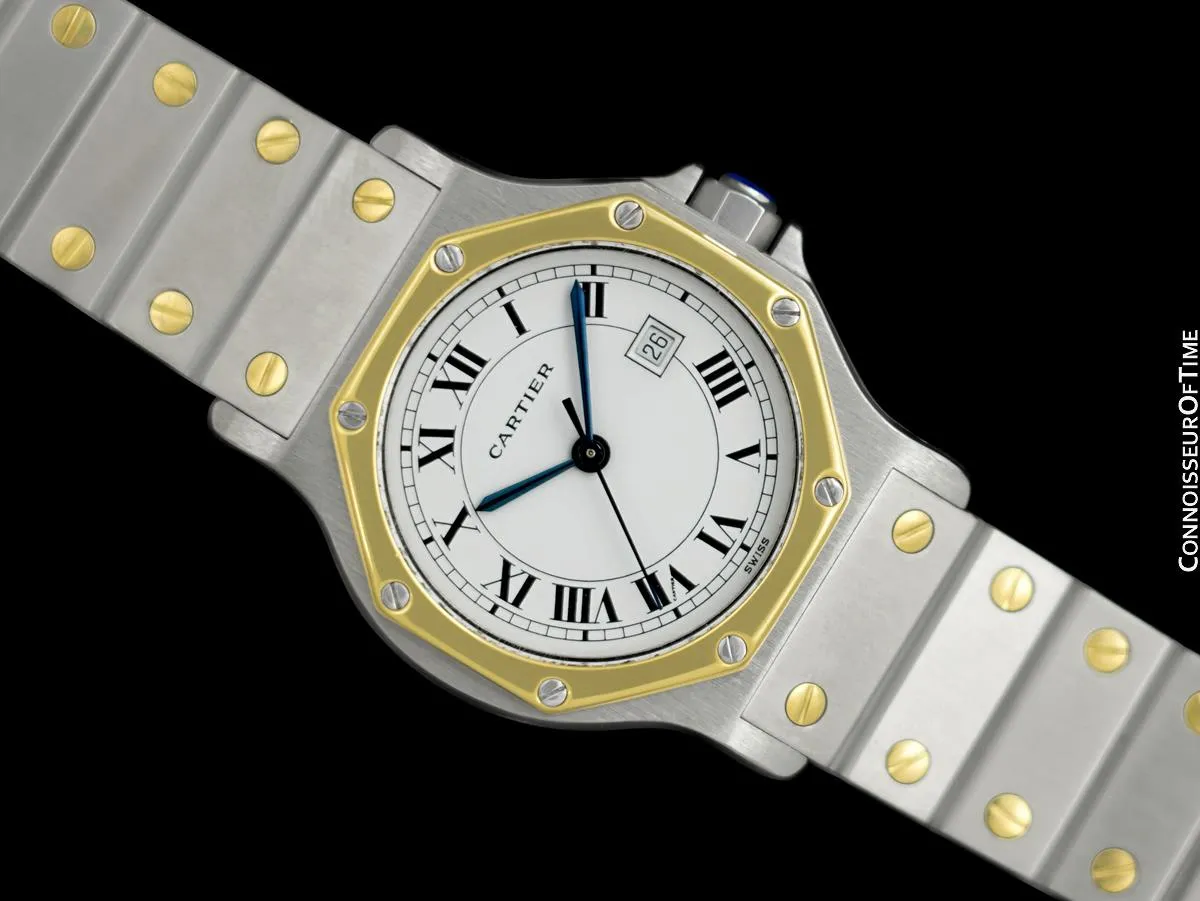 Cartier Santos Octagon Mens Unisex Watch, Automatic - Stainless Steel & 18K Gold