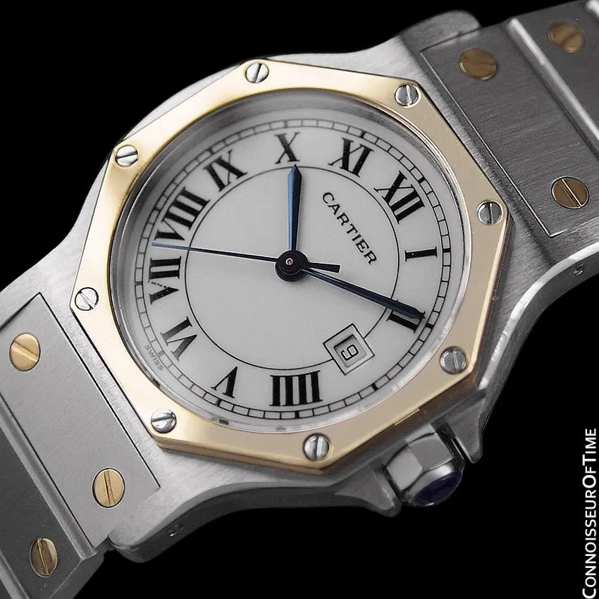Cartier Santos Octagon Mens Unisex Watch, Automatic - Stainless Steel & 18K Gold