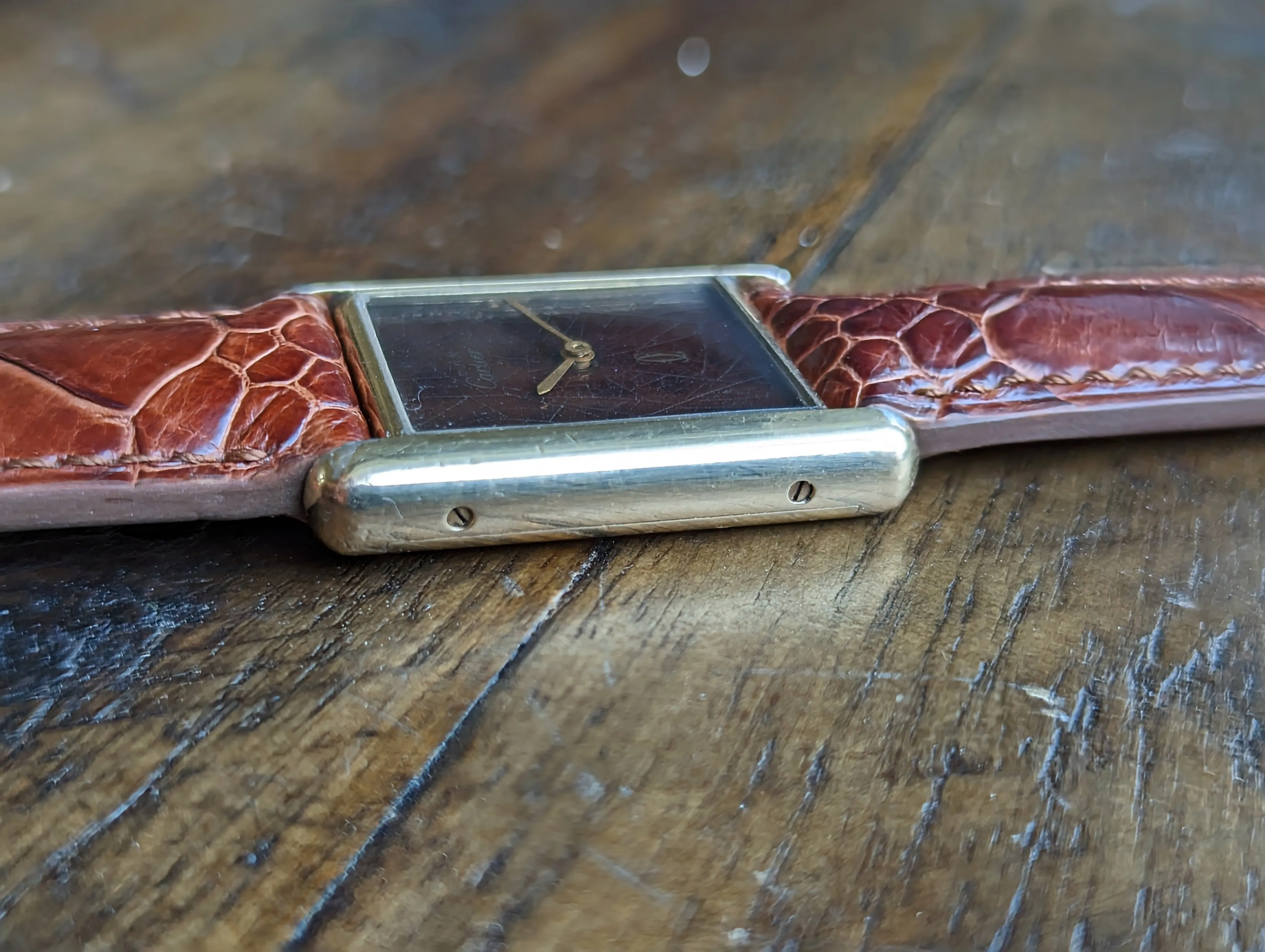 Cartier Tank Vermeil Burgundy - Manual Wound