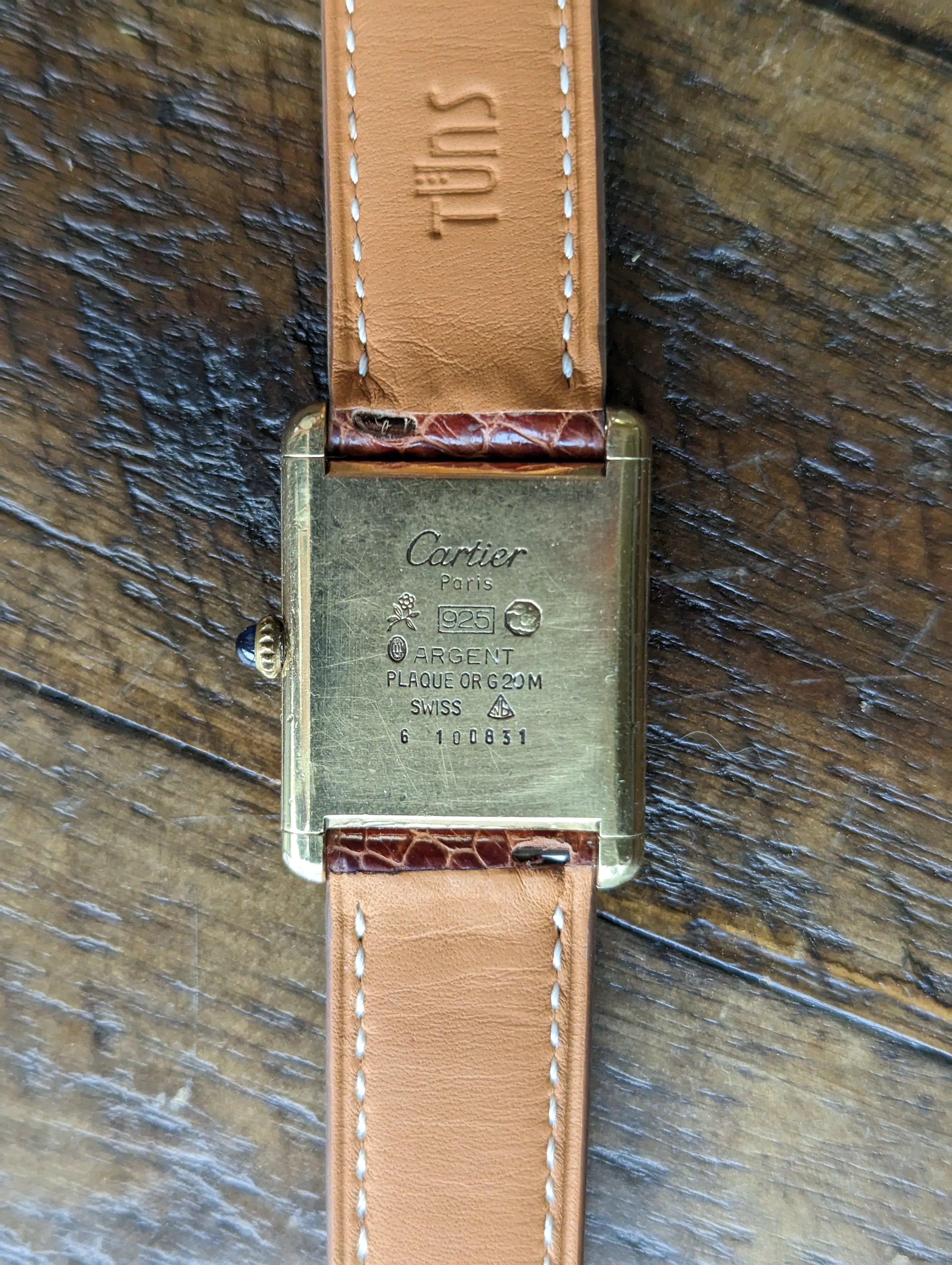 Cartier Tank Vermeil Burgundy - Manual Wound