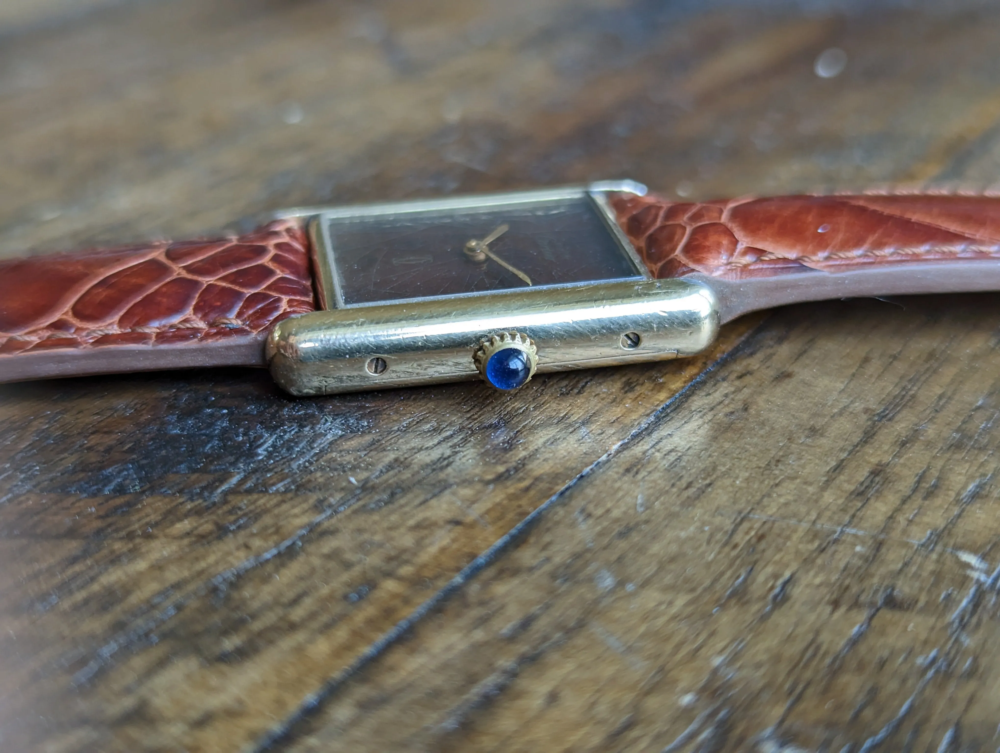 Cartier Tank Vermeil Burgundy - Manual Wound