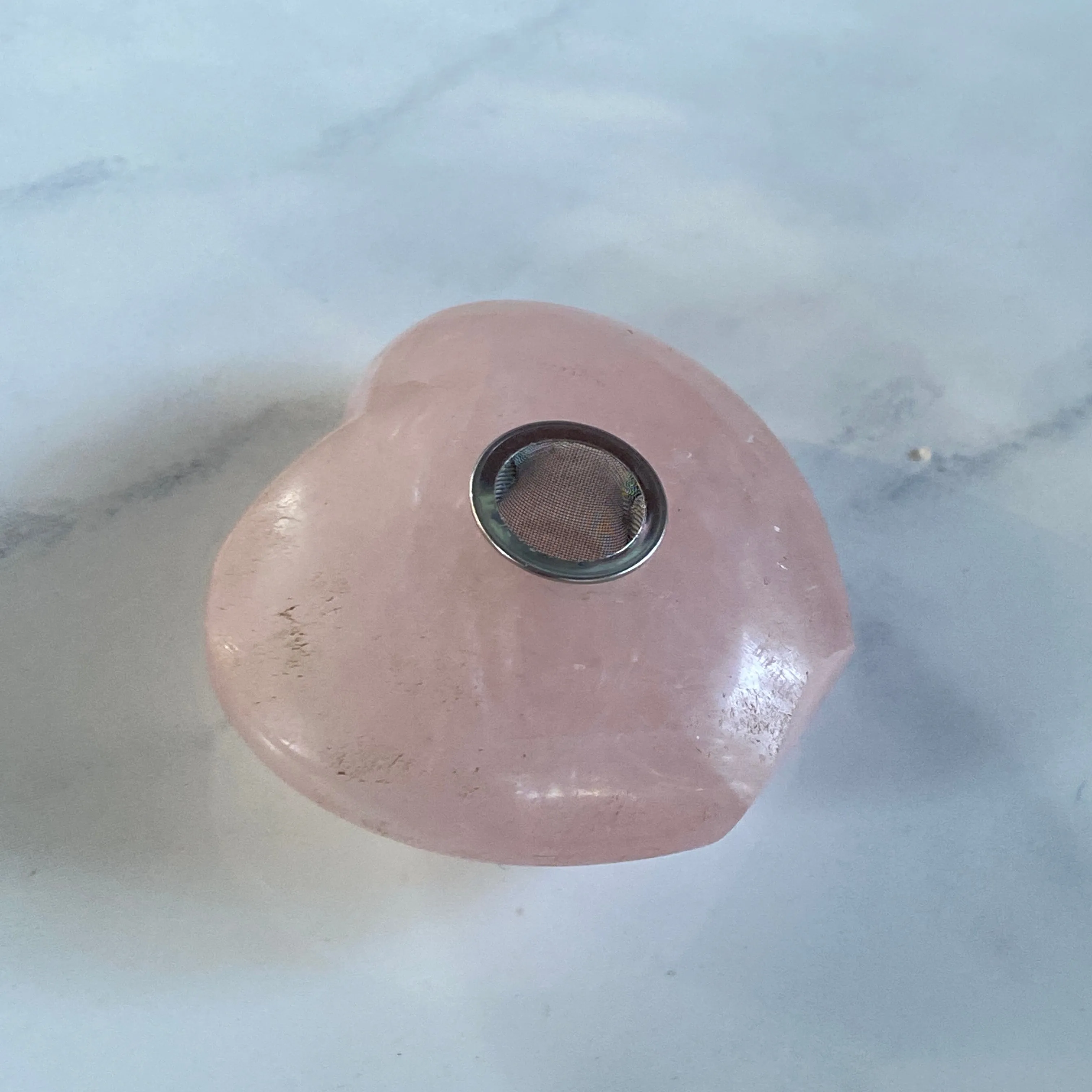 Carved Gemstone Heart smoking Pipe