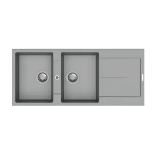 Carysil Granite Chrome-Nera Double Bowl Drainer Sink 1160 x 500mm - ENIGMA D200