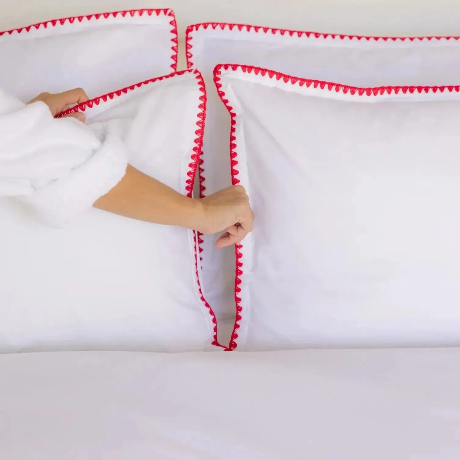 Cascais Percale 400TC Duvet Cover - Red