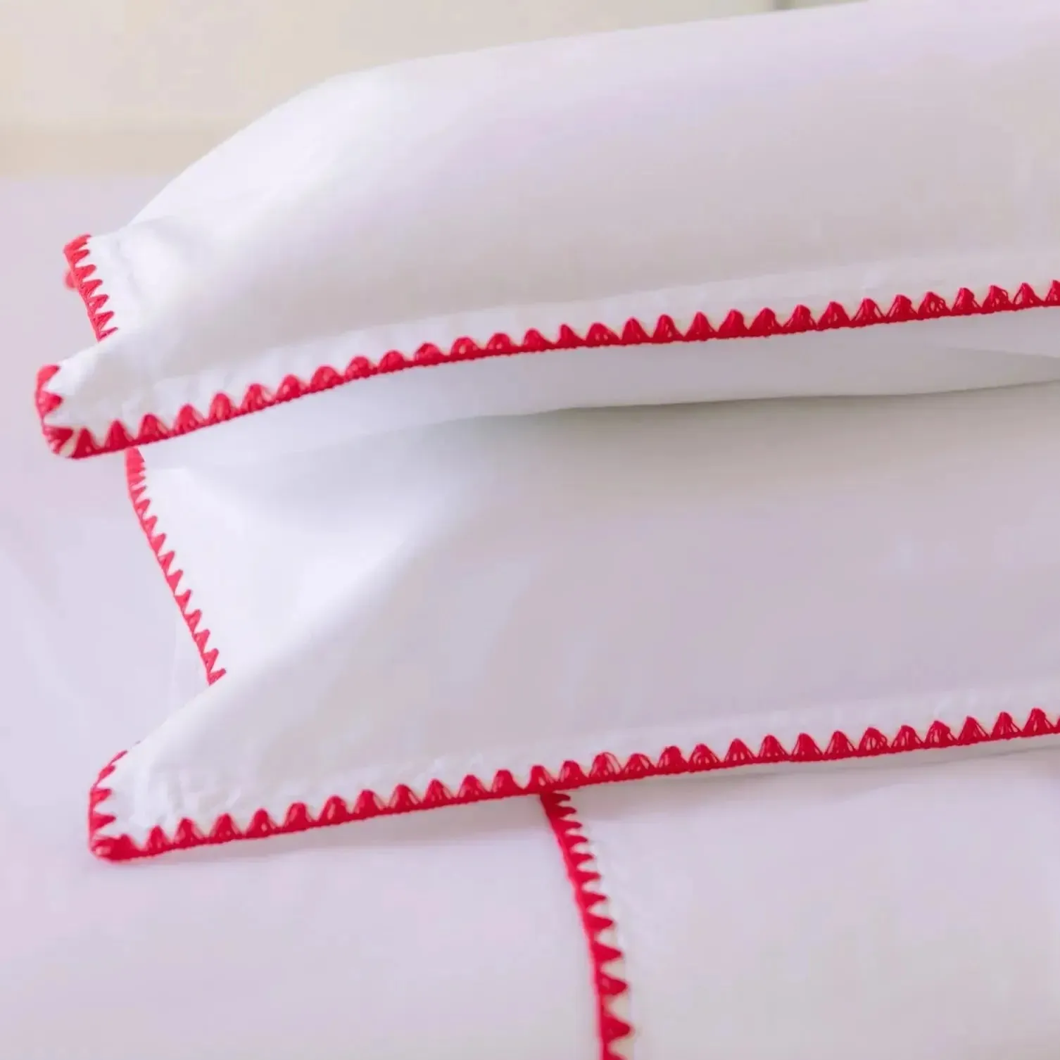 Cascais Percale 400TC Duvet Cover - Red