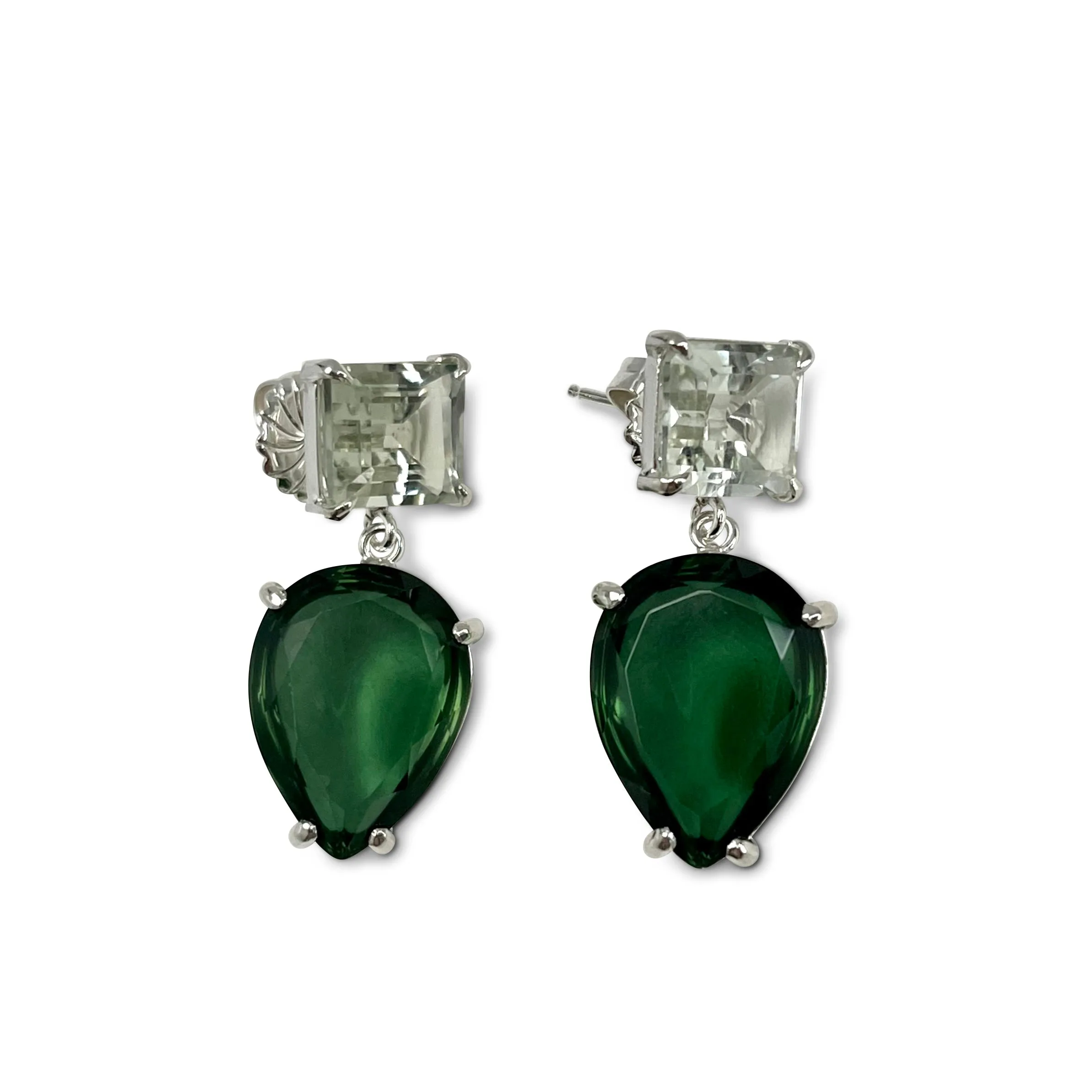 Casey Earrings in Green Quartz
