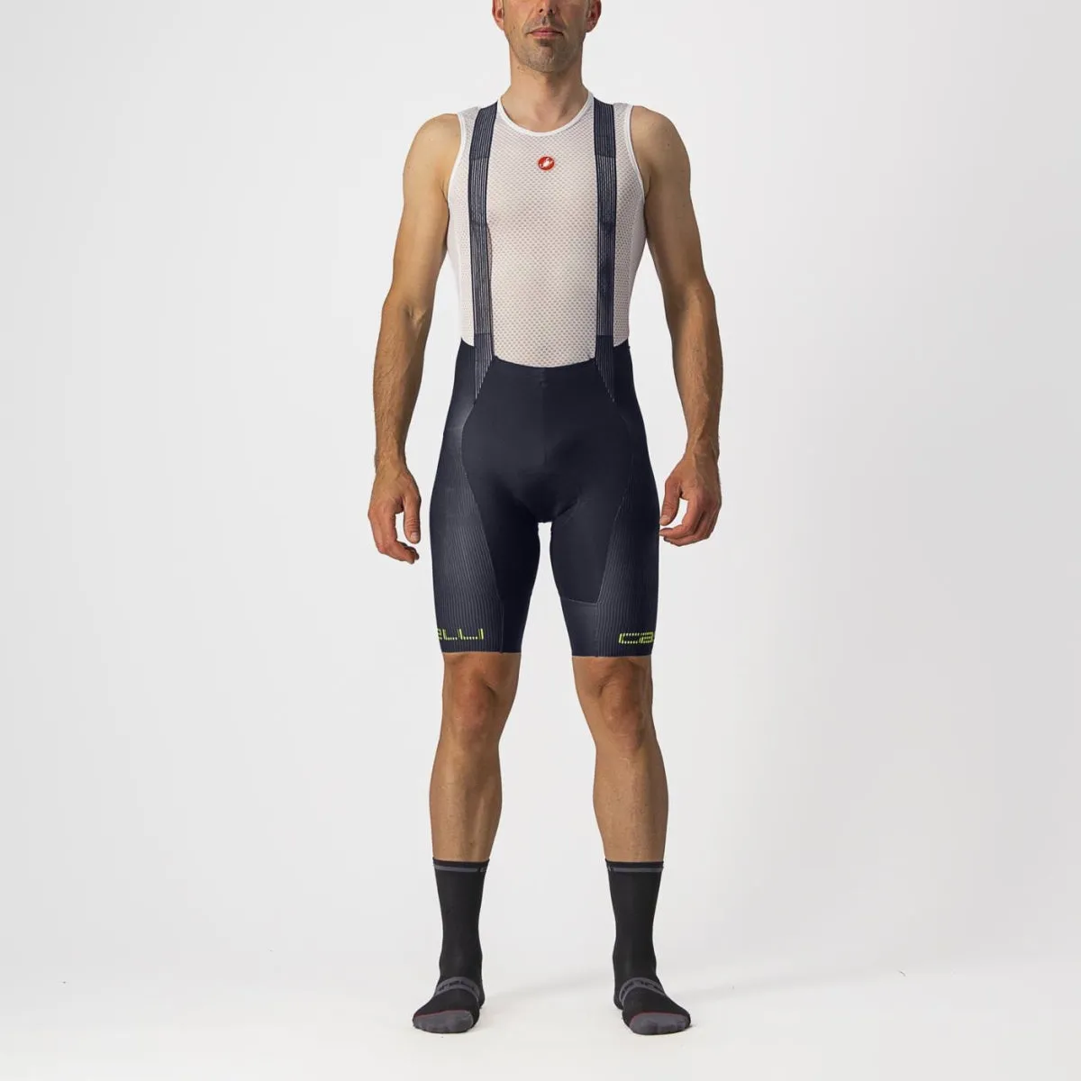 Castelli Free Aero RC Pro Bib Shorts Men - Savile Blue/Electric Lime