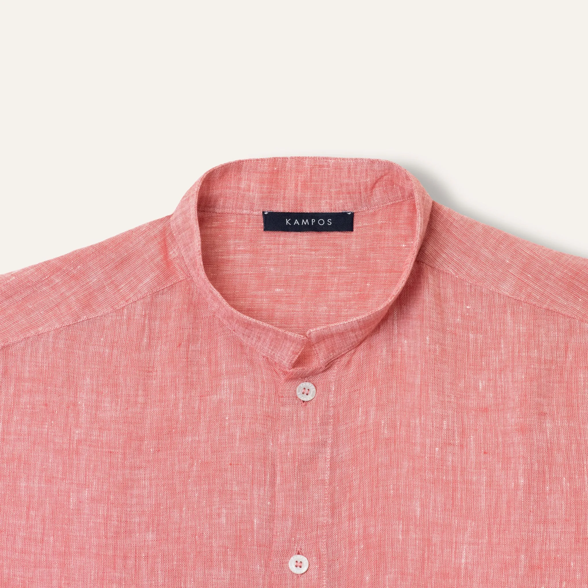 Casual Linen Shirt Coral