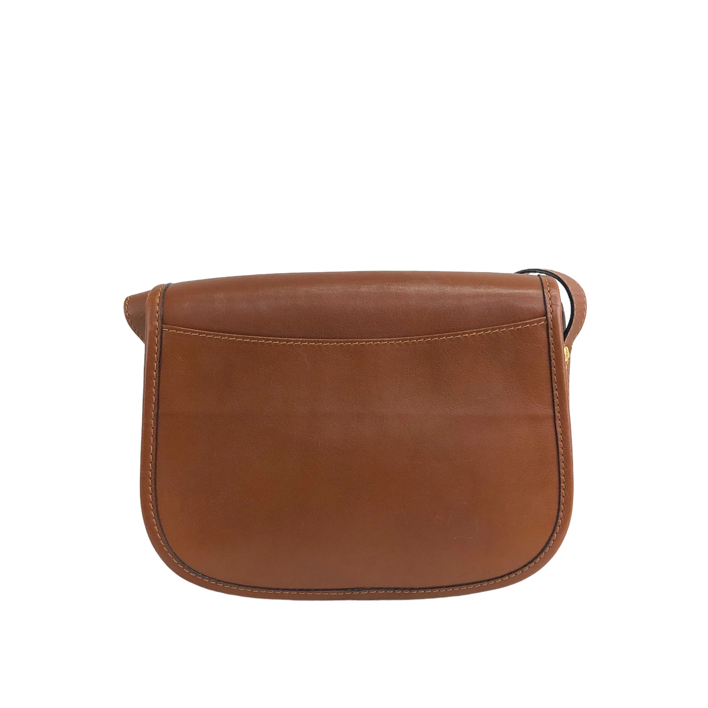 CELINE Gancini Flap Leather Shoulder bag Brown Vintage rcf2ru