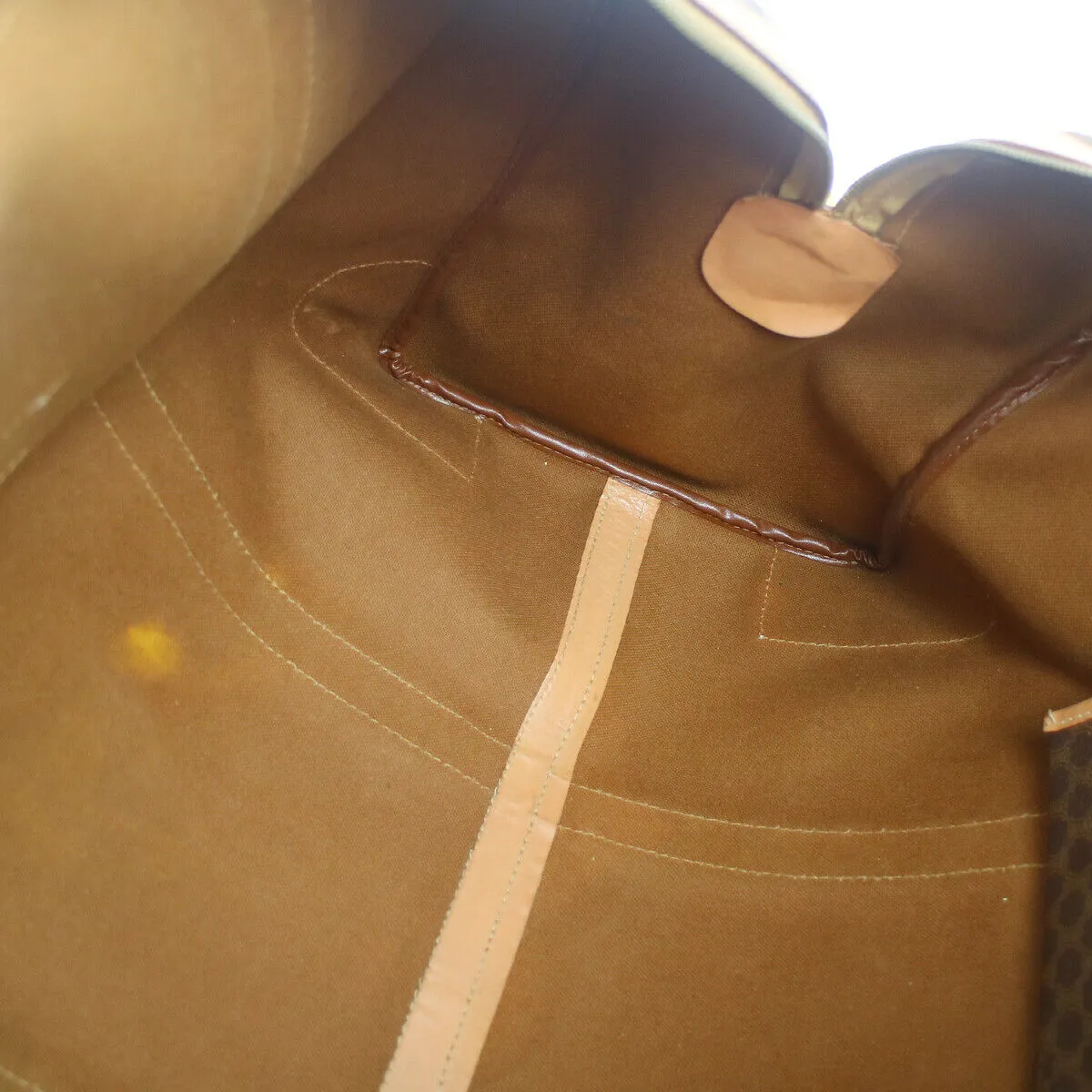 CELINE Macadam Travel Hand Boston Bag Brown PVC Leather M14 41989