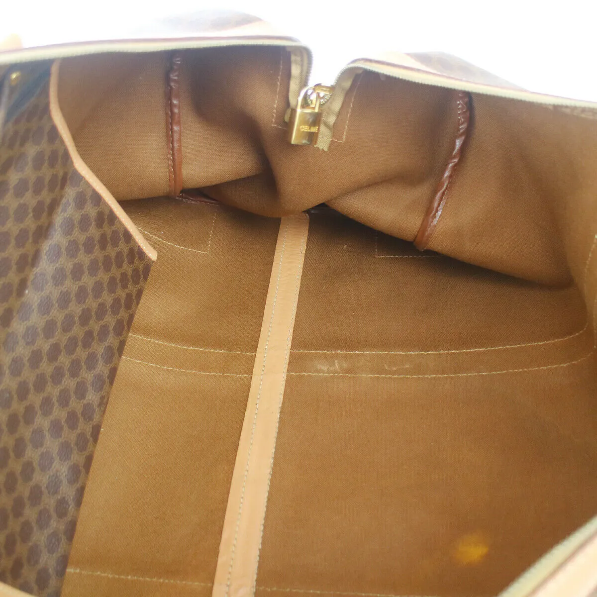 CELINE Macadam Travel Hand Boston Bag Brown PVC Leather M14 41989