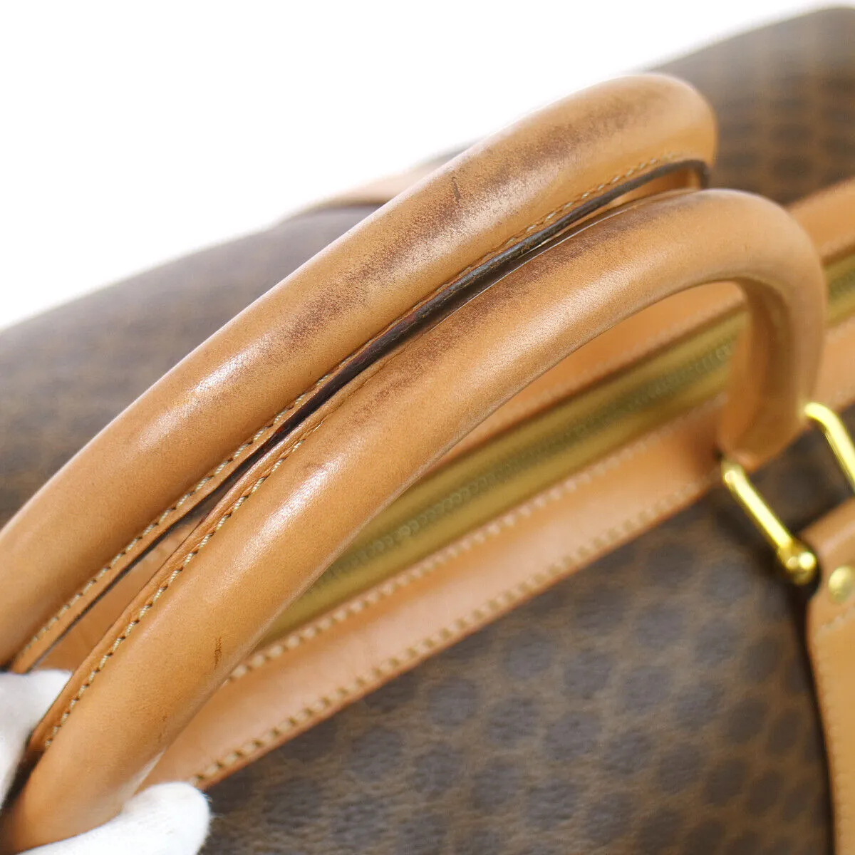 CELINE Macadam Travel Hand Boston Bag Brown PVC Leather M14 41989