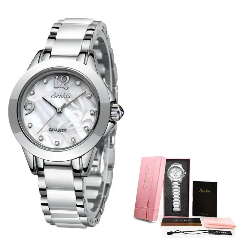 Ceramic Ladies Watches: Waterproof, Quartz Movement, Various Colors - Fashionable & Durable