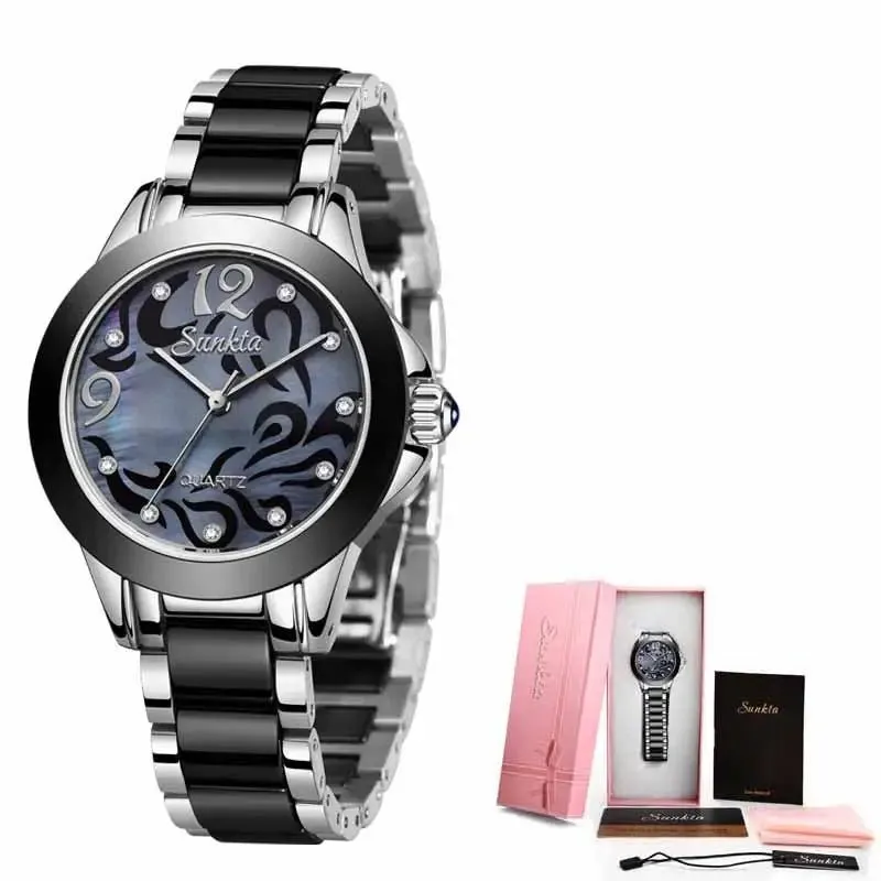 Ceramic Ladies Watches: Waterproof, Quartz Movement, Various Colors - Fashionable & Durable