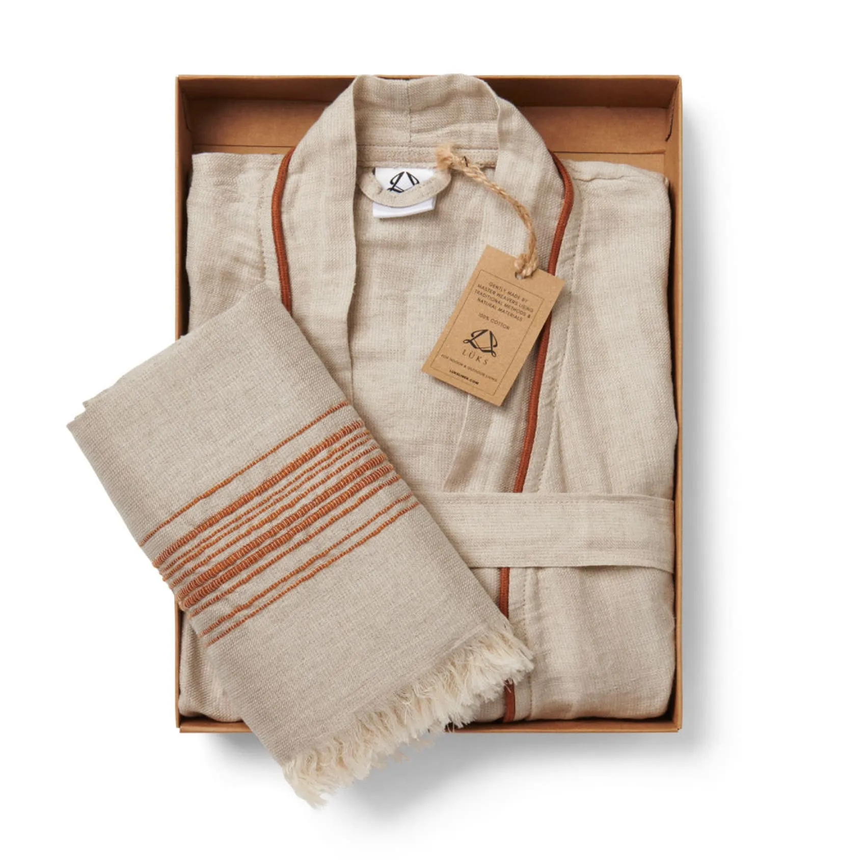 Ceren Luxury Linen Gift Set - Tobacco