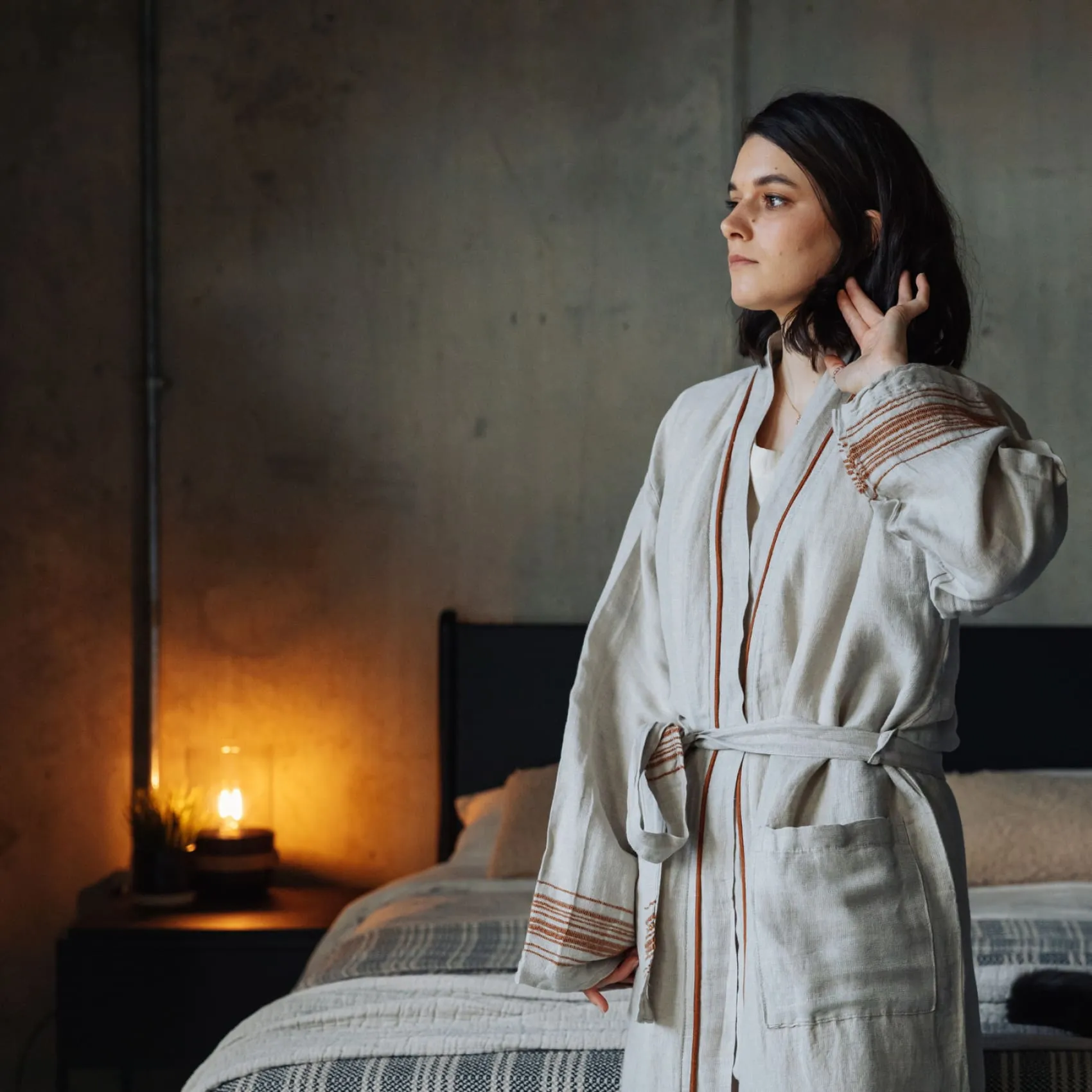 Ceren Luxury Linen Gift Set - Tobacco