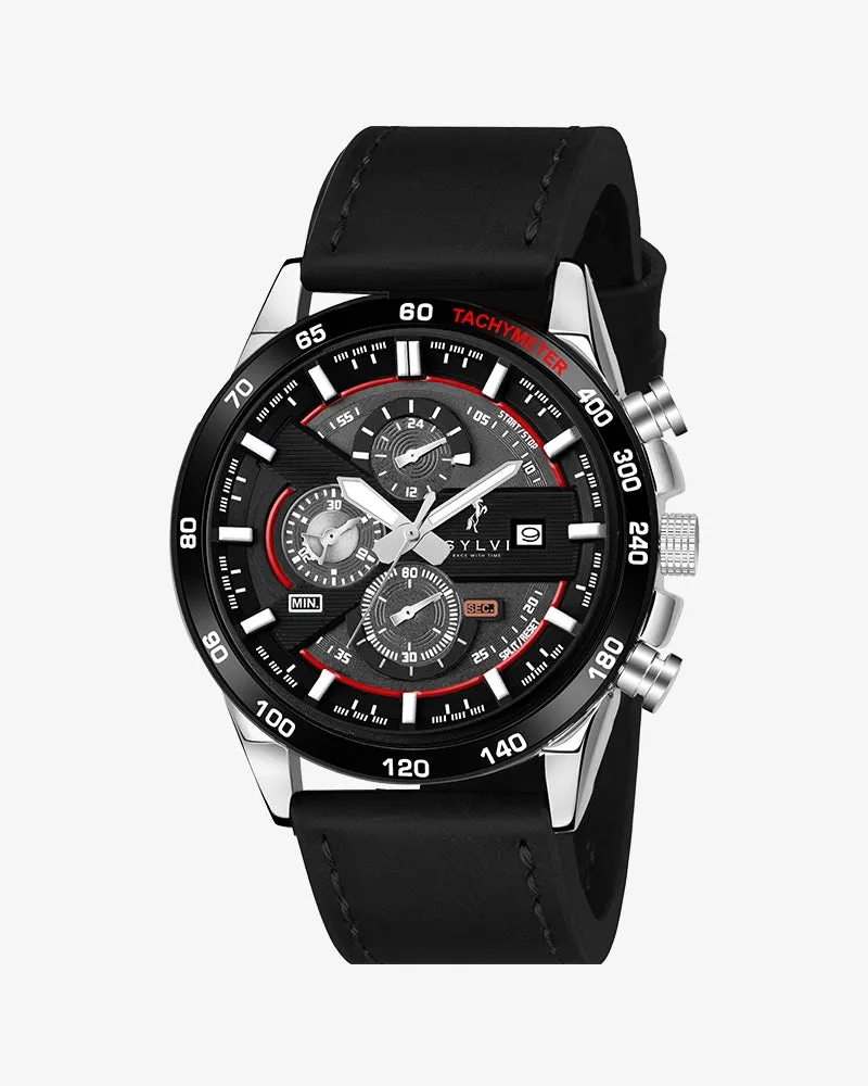 Certified Imperfect Timegrapher Black Red Leather