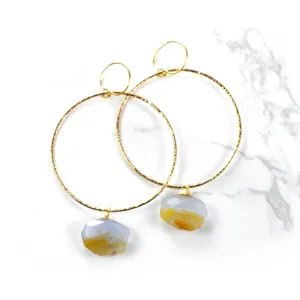 Chalcedony Hoop Earrings