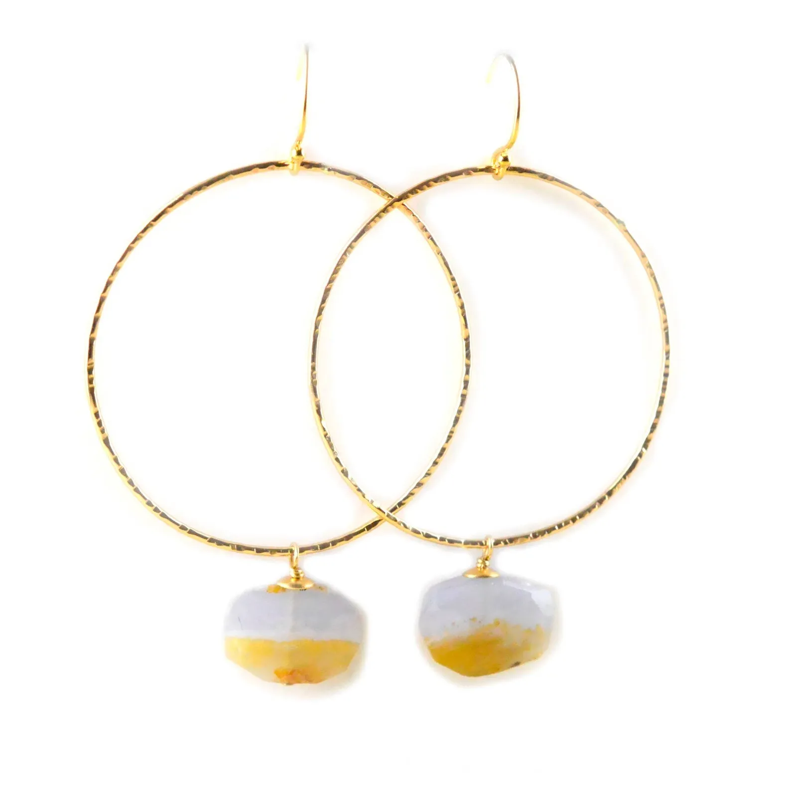 Chalcedony Hoop Earrings