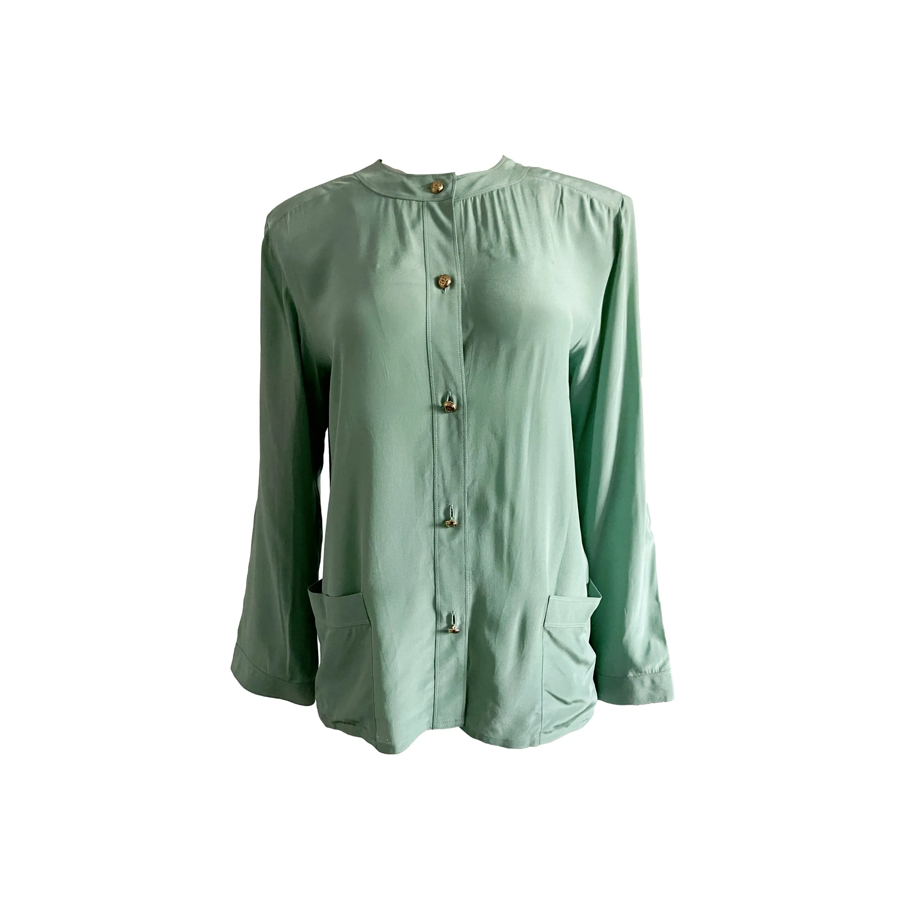 Chanel Mint Pocket Button Down