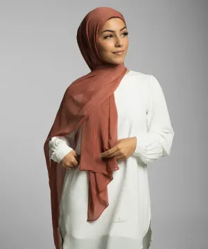 Charred Clay Textured Luxe Chiffon Hijab