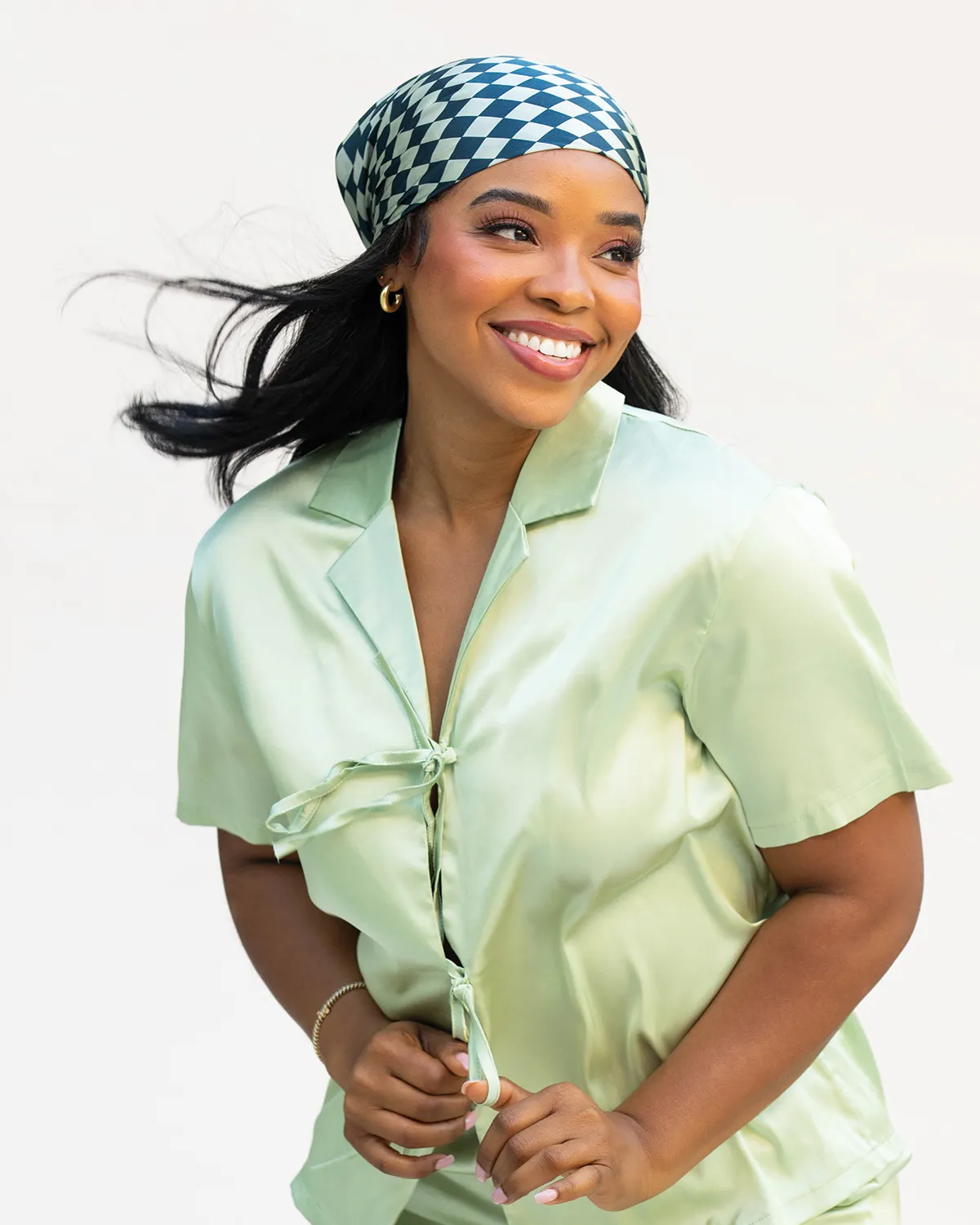 Check Silk Scarf