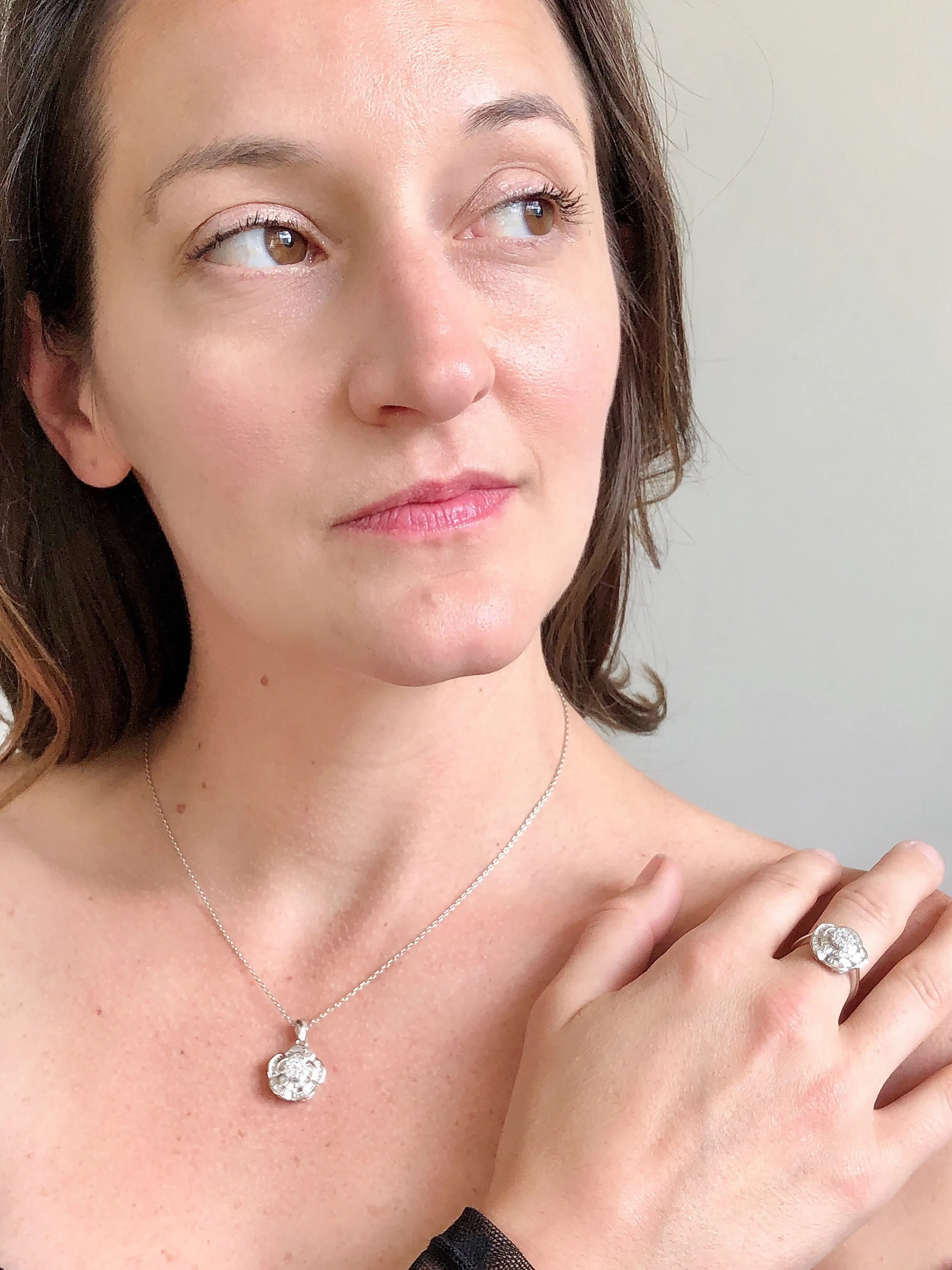 Cherry Blossom Natural Diamond Necklace
