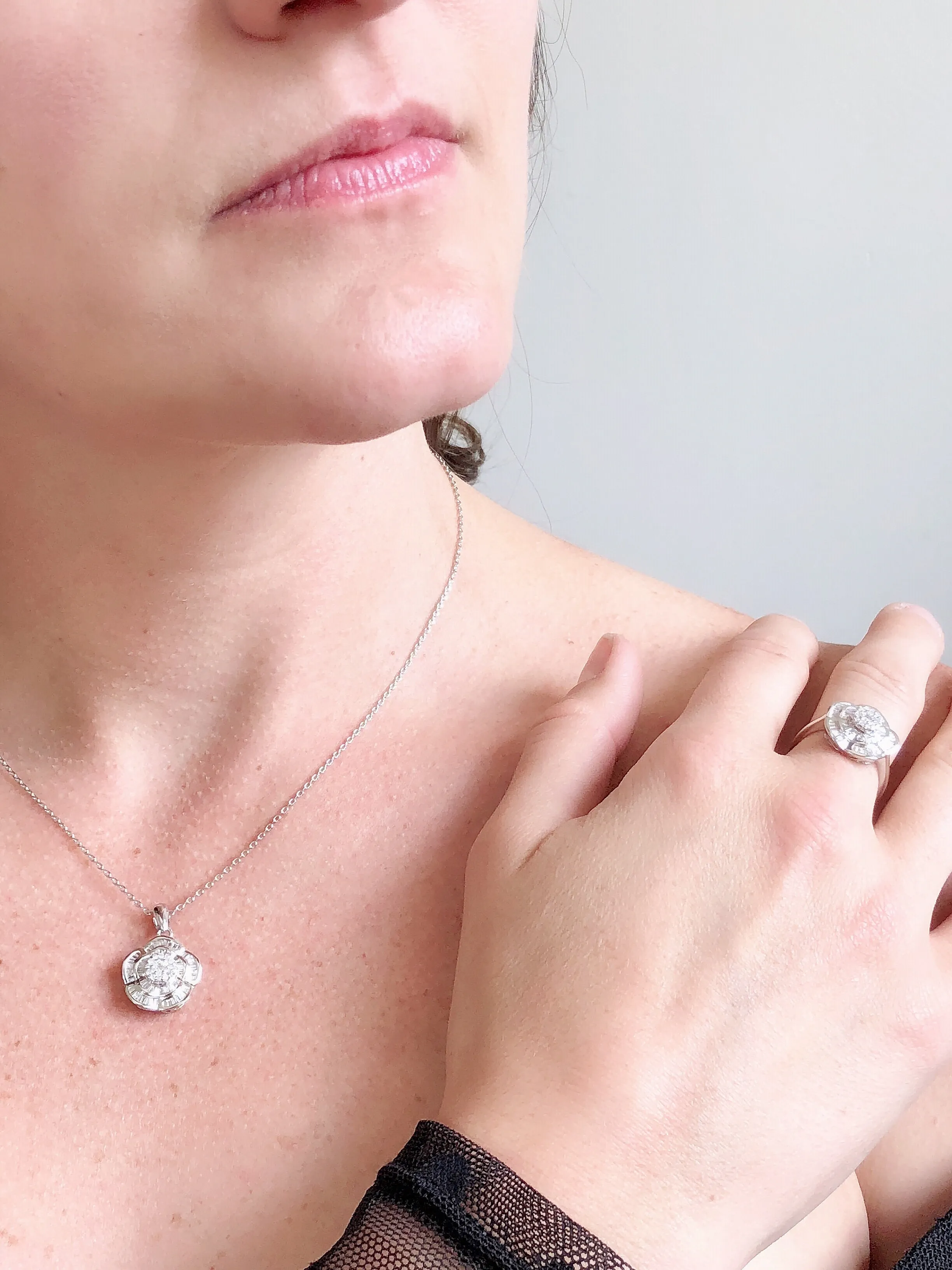 Cherry Blossom Natural Diamond Necklace