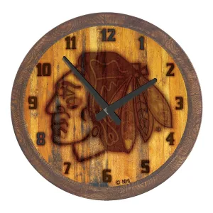 Chicago Blackhawks: Branded "Faux" Barrel Top Wall Clock