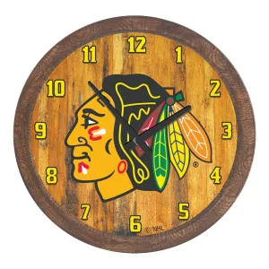 Chicago Blackhawks: "Faux" Barrel Top Wall Clock