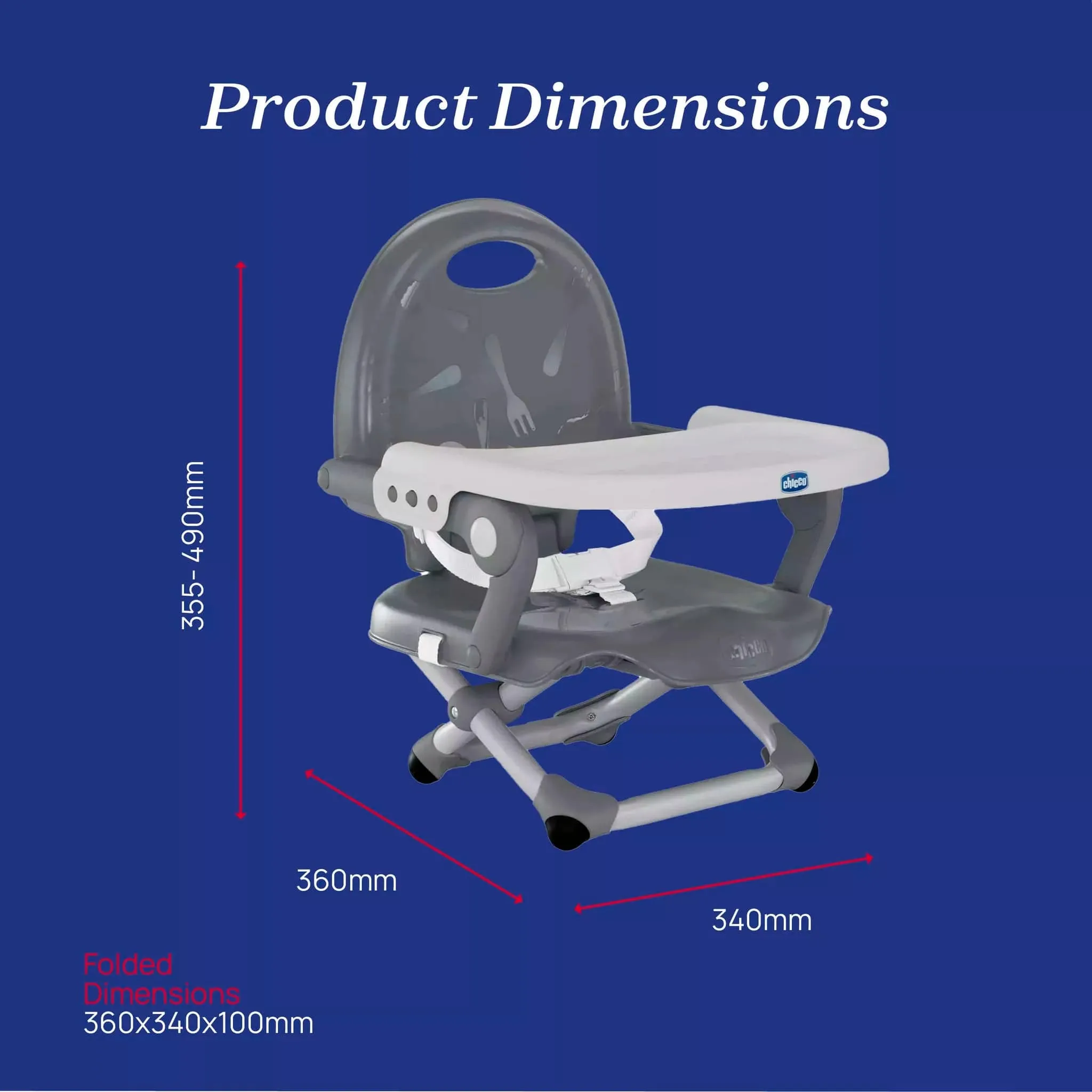 Chicco Pocket Snack Booster Seat - Dark Grey