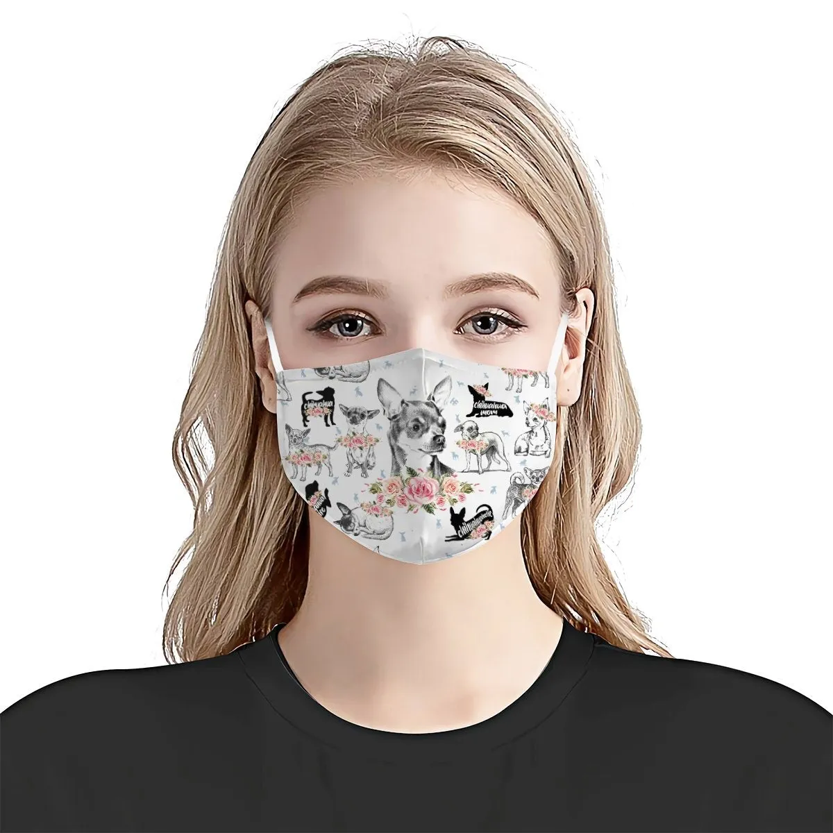Chihuahua Floral Vintage EZ07 1806 Face Mask