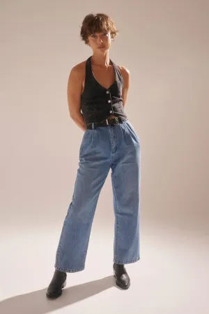 Chloe Pleat Pant - Azure