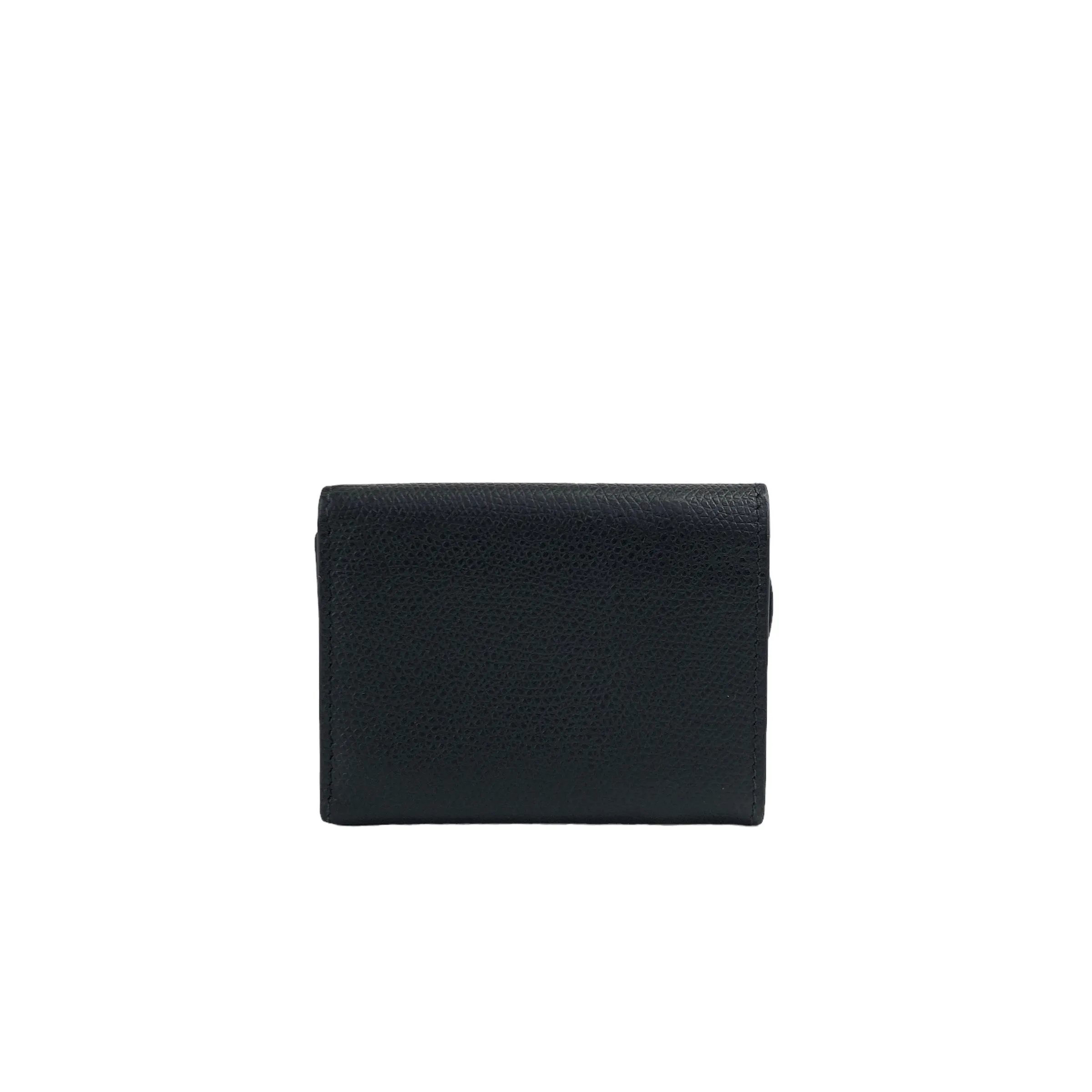 Christian Dior D Motif Leather Trifold Wallet Black Vintage zuymyy
