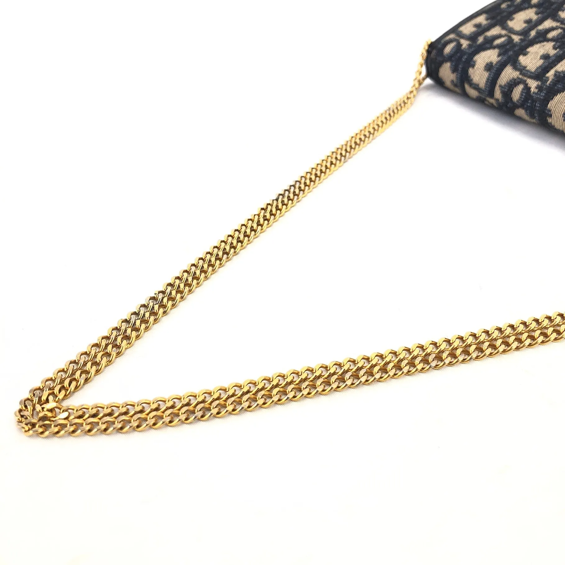 Christian Dior Trotter Jacquard Chain Mini Shoulder bag Navy Vintage Old 4w7zyh