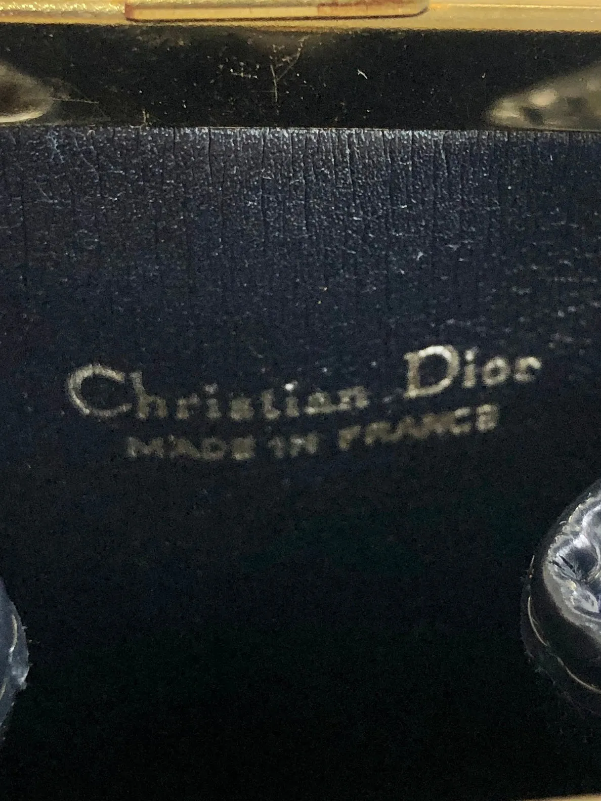 Christian Dior Trotter Logo Jacquard Leather Metal Clasp Coin Purse Navy Vintage pjbgby