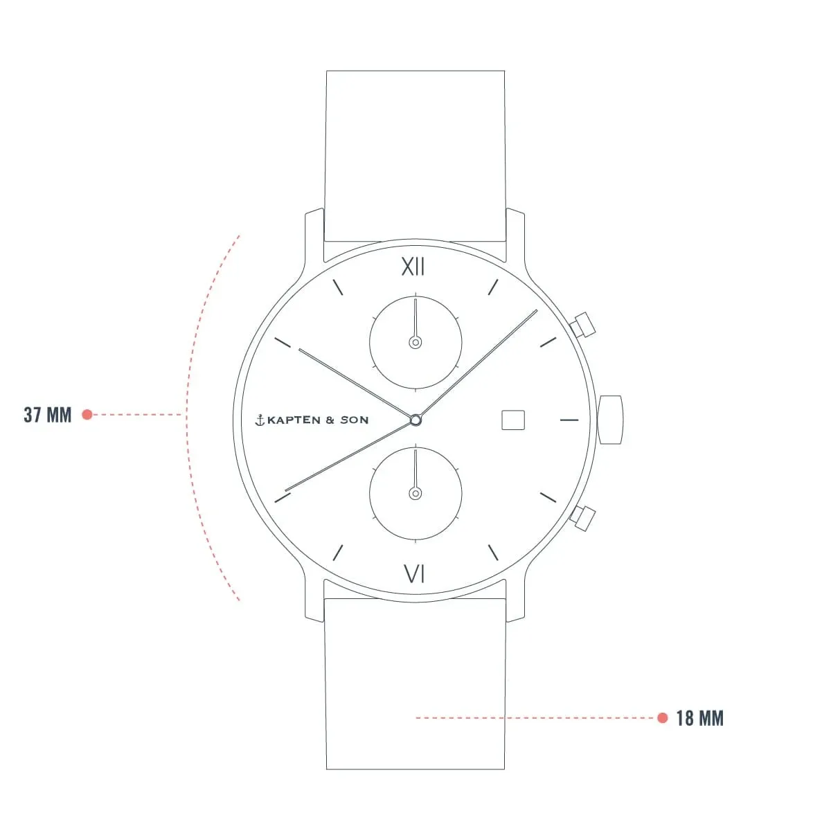 Chrono Small R/G White & Grey Vintage Leather