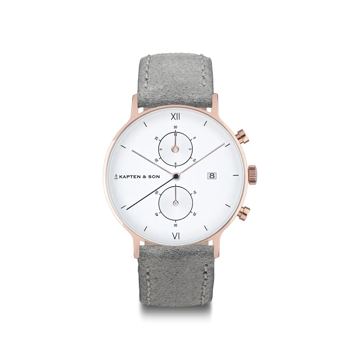 Chrono Small R/G White & Grey Vintage Leather