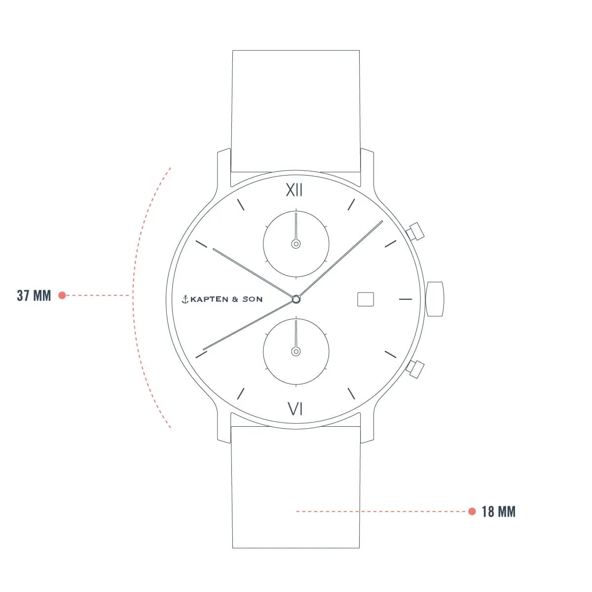 Chrono Small R/G White & Mesh