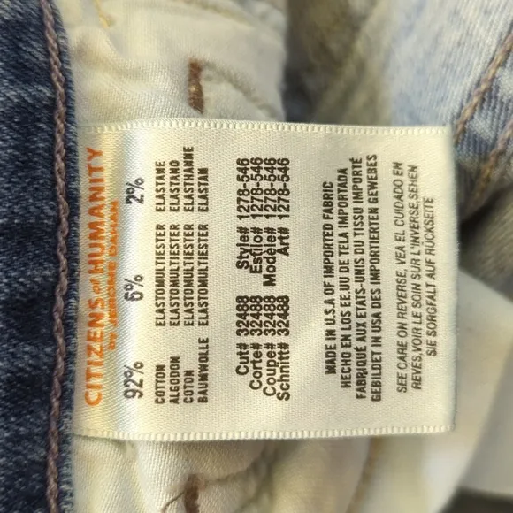 Citizens of Humanity Ava Straight Leg Light Wash Jeans Size 26