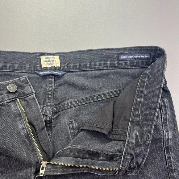 Citizens of Humanity Jeans Women's Sz 28 Fits 32&quot; Sasha Low Slung Flare Black