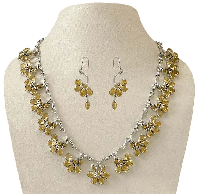 Citrine & Silver Necklace 'Sparkling Warmth'