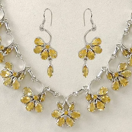 Citrine & Silver Necklace 'Sparkling Warmth'
