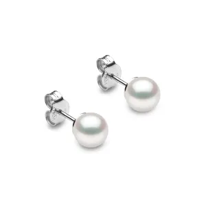 Classic Akoya Pearl Stud Earrings in 18ct White Gold