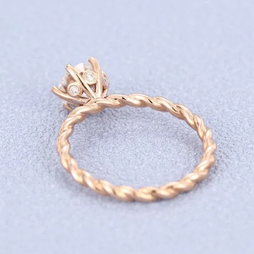 Classic round engagement ring Solitaire diamond ring vintage 6 prong Solitaire ring Dainty Round Cut Solitaire Engagement ring for women