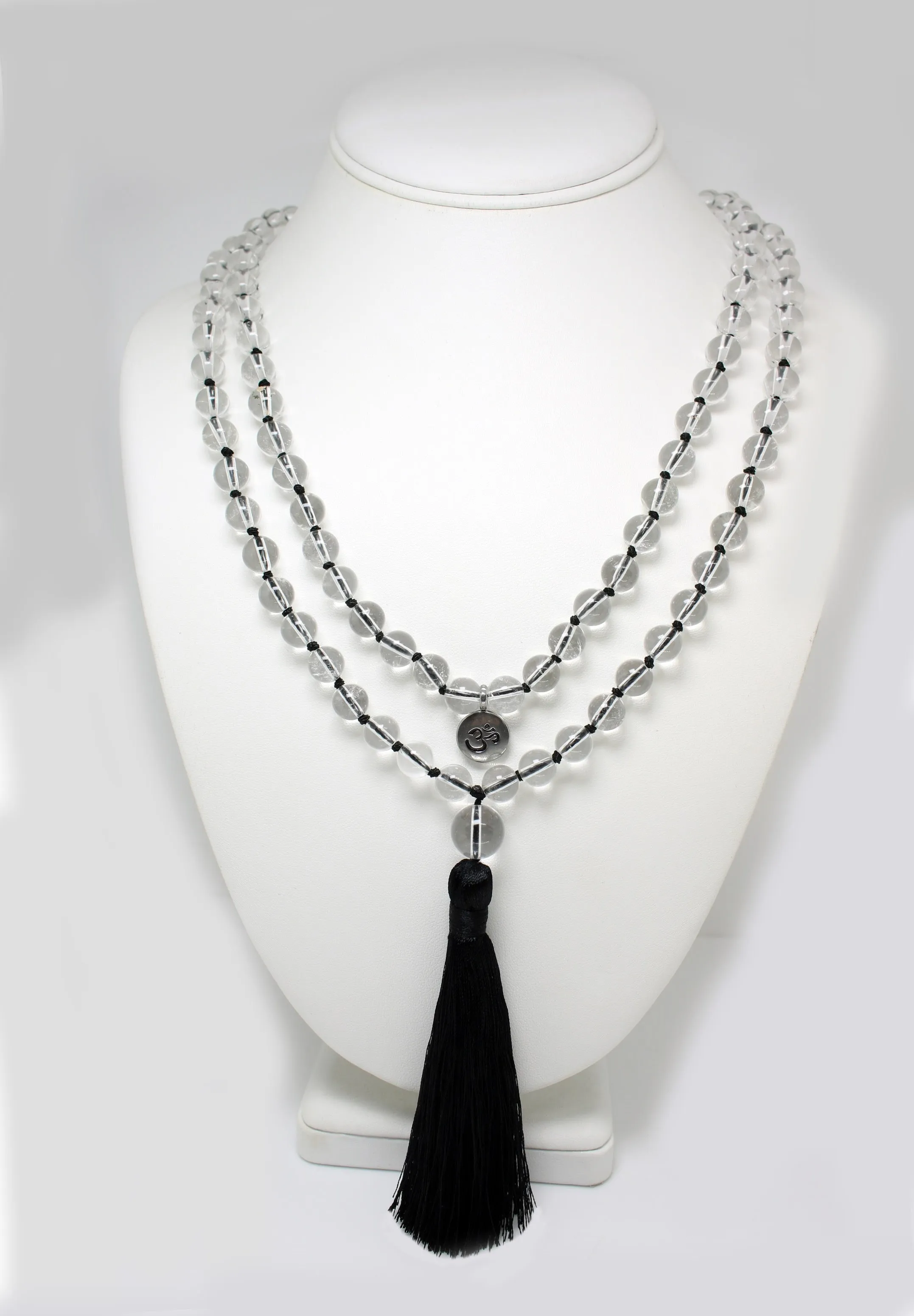 Clear Quartz Mala Beads Necklace - "I am Limitless"