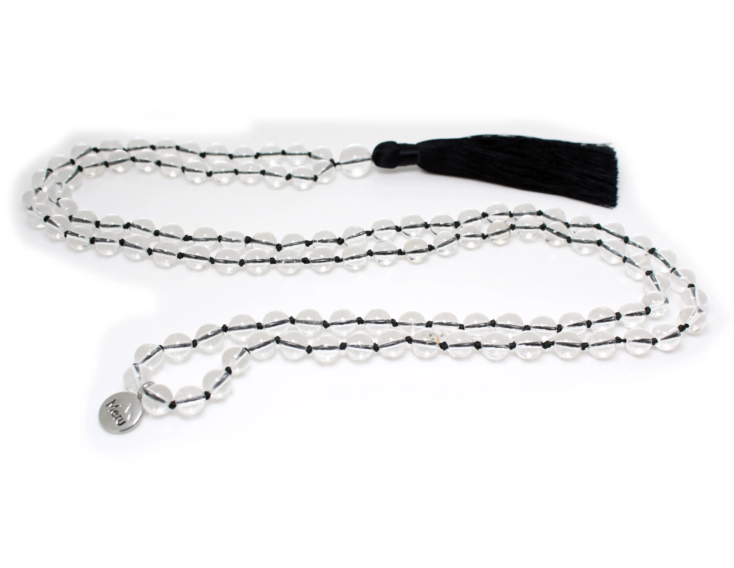 Clear Quartz Mala Beads Necklace - "I am Limitless"