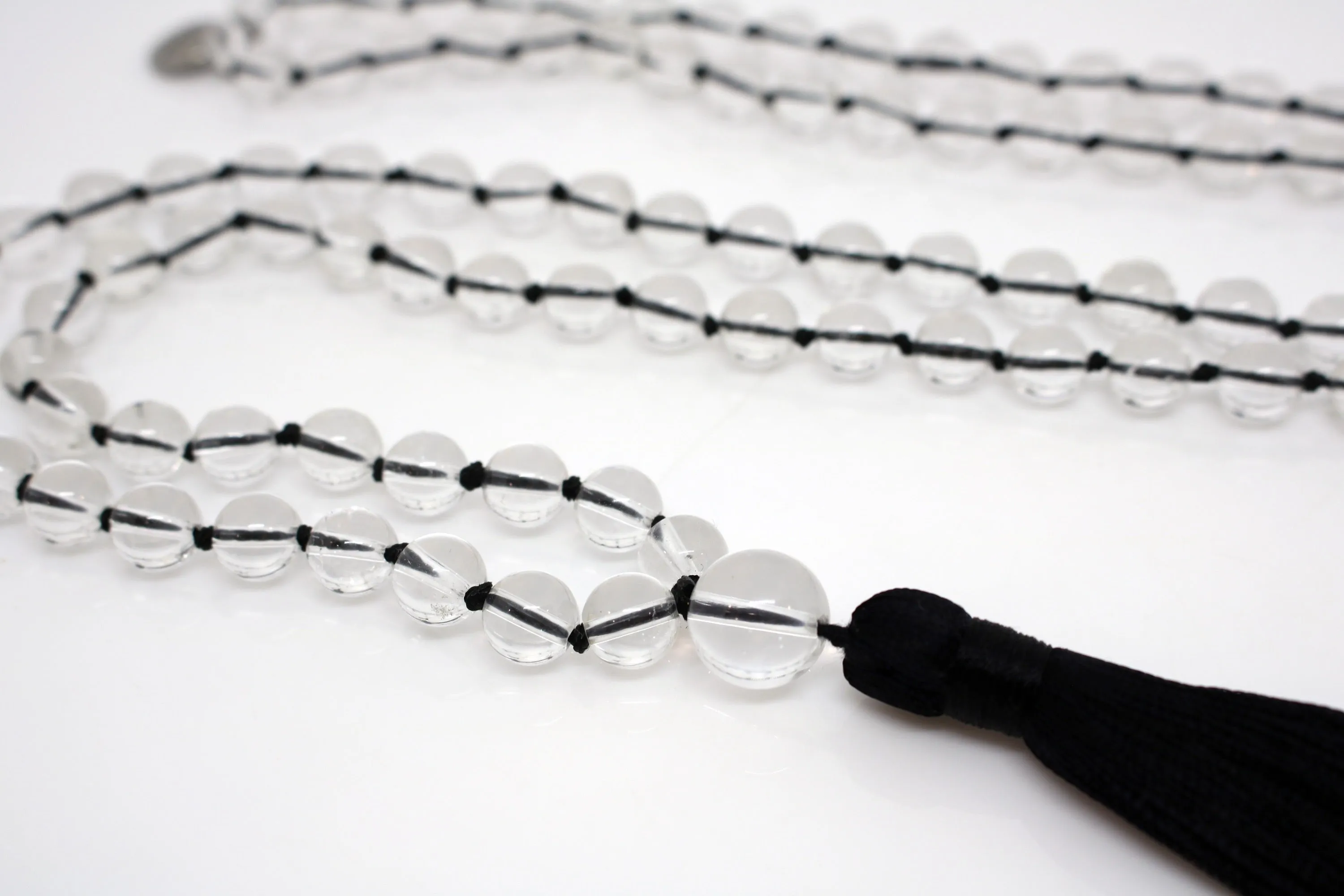 Clear Quartz Mala Beads Necklace - "I am Limitless"